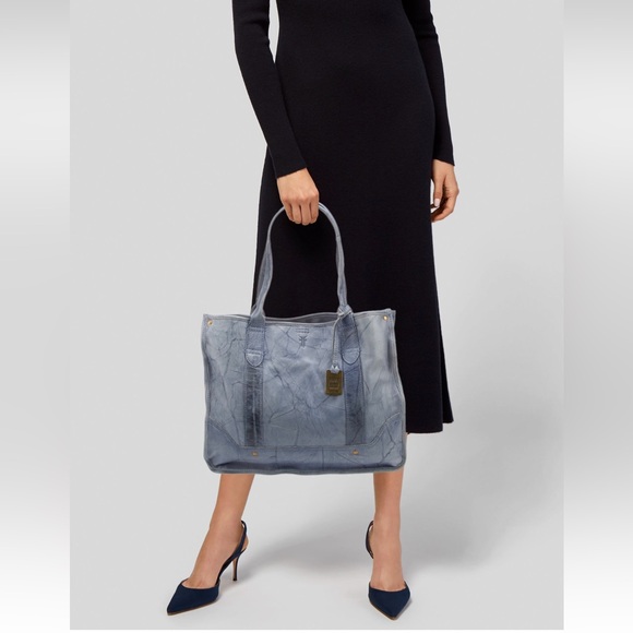 EUC Blue Leather Frye Melissa Tote - Picture 6 of 9